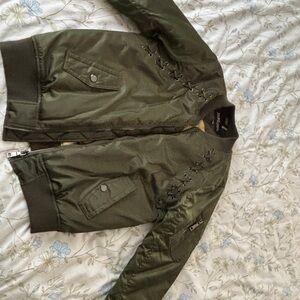 Green Bomber Jacket/ Steve Madden